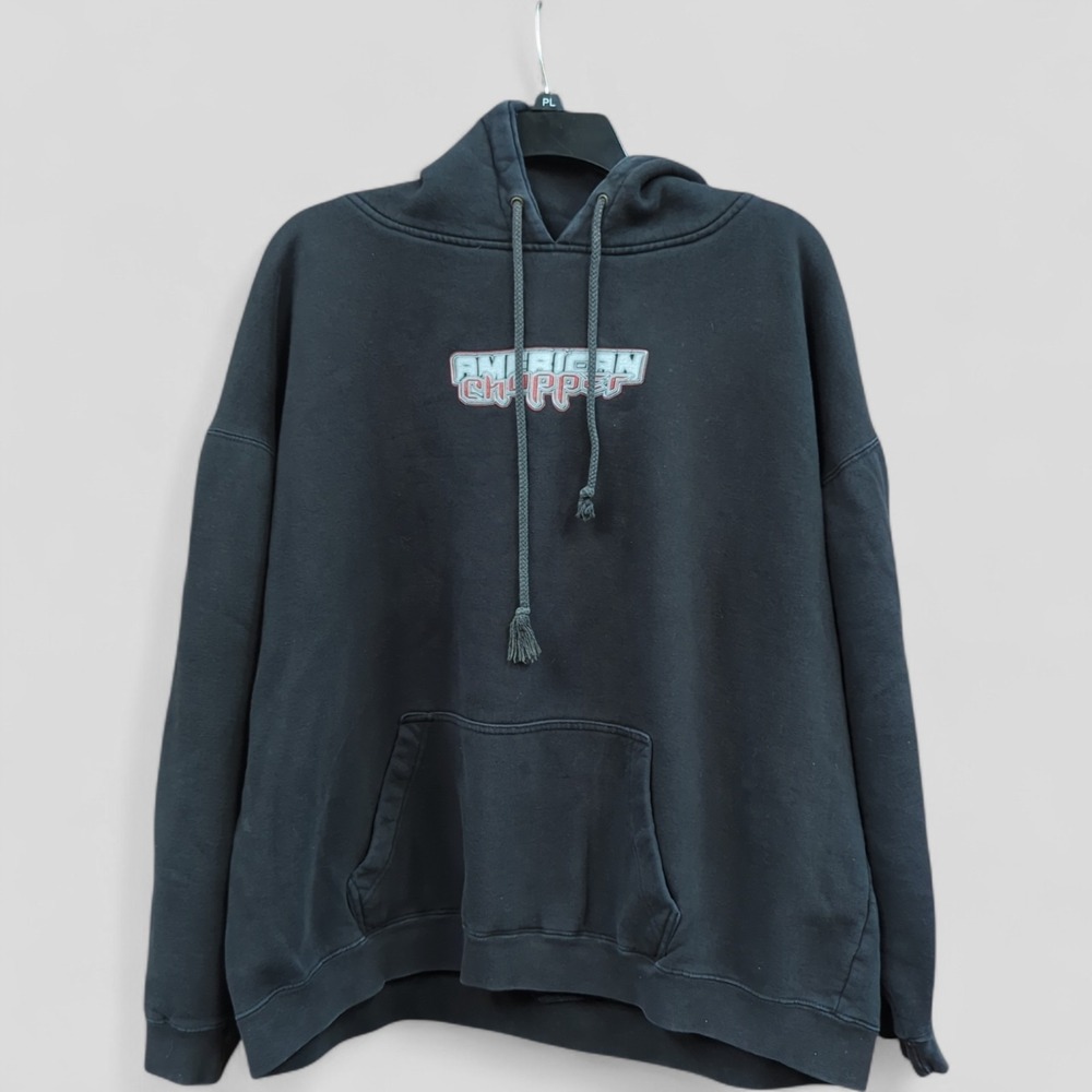 Vtg American Choppers Fire Bike‎ Hoodie Made Russia Mens XL Y2K Motorcycle RARE - Picture 2 of 12